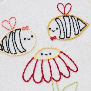 A Heart Full of Honey - Honey Bee Valentine PDF Embroidery Pattern