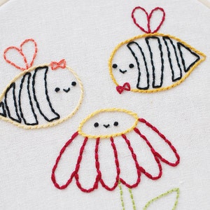 A Heart Full of Honey Honey Bee Valentine PDF Embroidery Pattern image 1