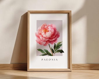Pink Peony Wall Art, Bedroom Decor Soft Flower Artwork, Romantic Gift for Her