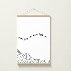 Make Your Own Waves Poster with Wooden Hanger: Ocean Nursery Art
