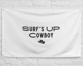 Bandera de pared de vaquero Surf's Up