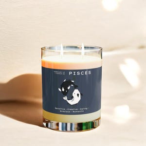 Pisces Scented Soy Wax Candle | Pisces Birthday Gift | Unique Zodiac Sign Gifts | Gift for Pisces | Funny Zodiac Gift | Clean Burning Candle