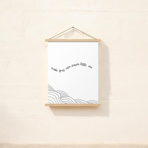 Make Your Own Waves Little One Poster with Wooden Hanger | Nursery Wall Art | Gift for New Baby | Ocean Themed Nursery Decor