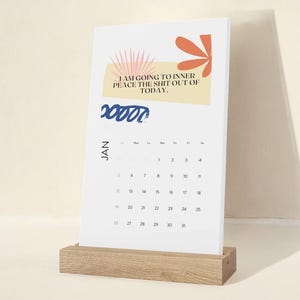 Sweary Adult Affirmations Desk Calendar | 2025 Calendar | Vertical Desk Calendar | Home Office Decor | Funny Calendar | Empowering Calendar