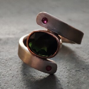 Silver, chrome tourmaline and ruby ring image 4