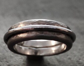Chunky 3-part silver ring