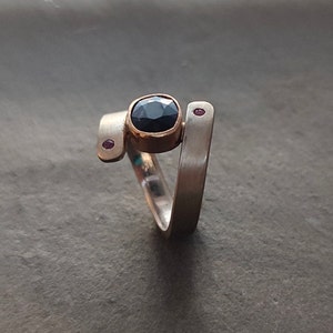 Silver, chrome tourmaline and ruby ring image 5