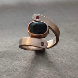 Silver, chrome tourmaline and ruby ring image 1