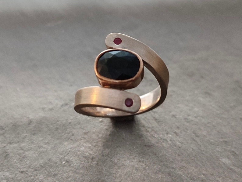 Silver, chrome tourmaline and ruby ring image 1