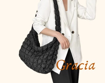 Herfst- en winterdonstas voor dames: schoudertas, crossbody-handtas, grote gewatteerde boodschappentas in gewatteerde stijl - gezellig mode-accessoire
