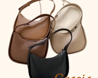 New Leather Shoulder Bags for Women: Crescent Armpit Bags, Everyday Simplistic Handbags - Perfect Gifts for Her