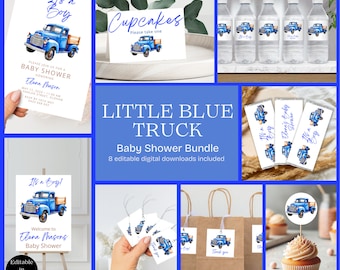 Little Blue Truck Baby Shower Bundle, Printable Templates (Digital Download)
