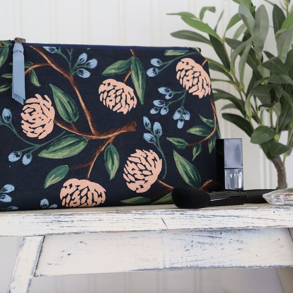Cosmetic Bag / Zippered Pouch - Rifle Paper Co. Peonies