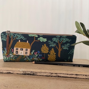 Canvas Pencil Case / Zippered Pouch - Rifle Paper Co. English Garden