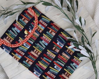 Book Sleeve - Rifle Paper Co Curio Book Club in Navy with Red Accents