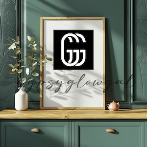 Living Room Wood Frame Mockup: Vintage Art Print (JPG)