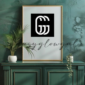 Living Room Wood Frame Mockup: Vintage Art Print (JPG)