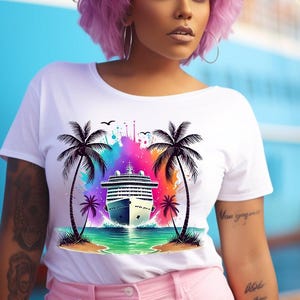Cruise Watercolor Sublimation Digital Download PNG Vacation Design