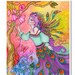 ON SALE 50% OFF Large Signed Print Peacock in Spring Fairy Goddess Art Nouveau Fantasy Art by B. K. Lusk