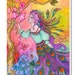 ON SALE 50% OFF Signed 8 x 10 Print Peacock in Spring Art Pink Nouveau Goddess Diva Mother Nature B. K . Lusk