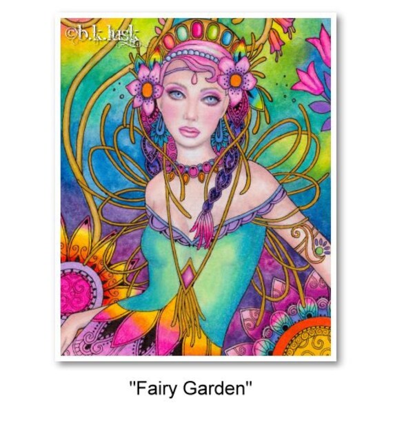 Signed 8 X 10 Print Fairy Garden Art Pink Nouveau Goddess Diva - Fairy Garden Pictures To Print Signed 8 X 10 Print Fairy Garden Art Pink Nouveau Goddess Diva - Fairy Garden Pictures To Print