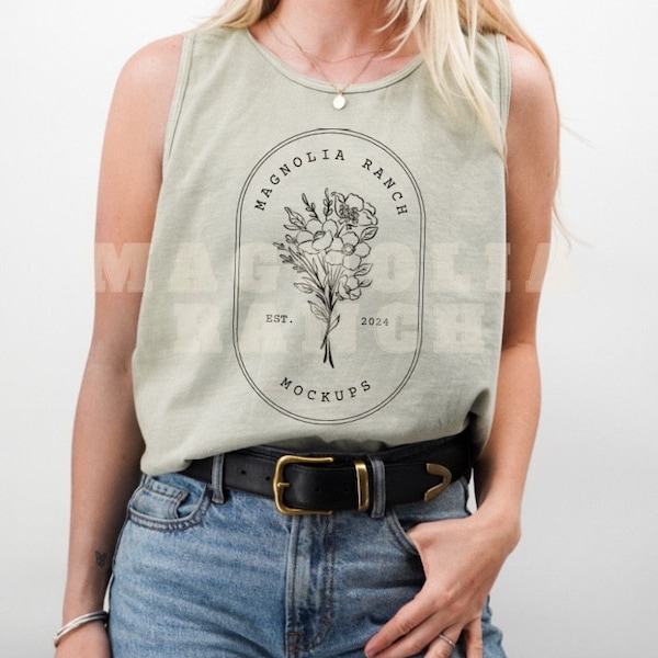 Mock-Up Photo: Comfort Colors - Garment-Dyed Heavyweight Tank Top - 9360 Sandstone