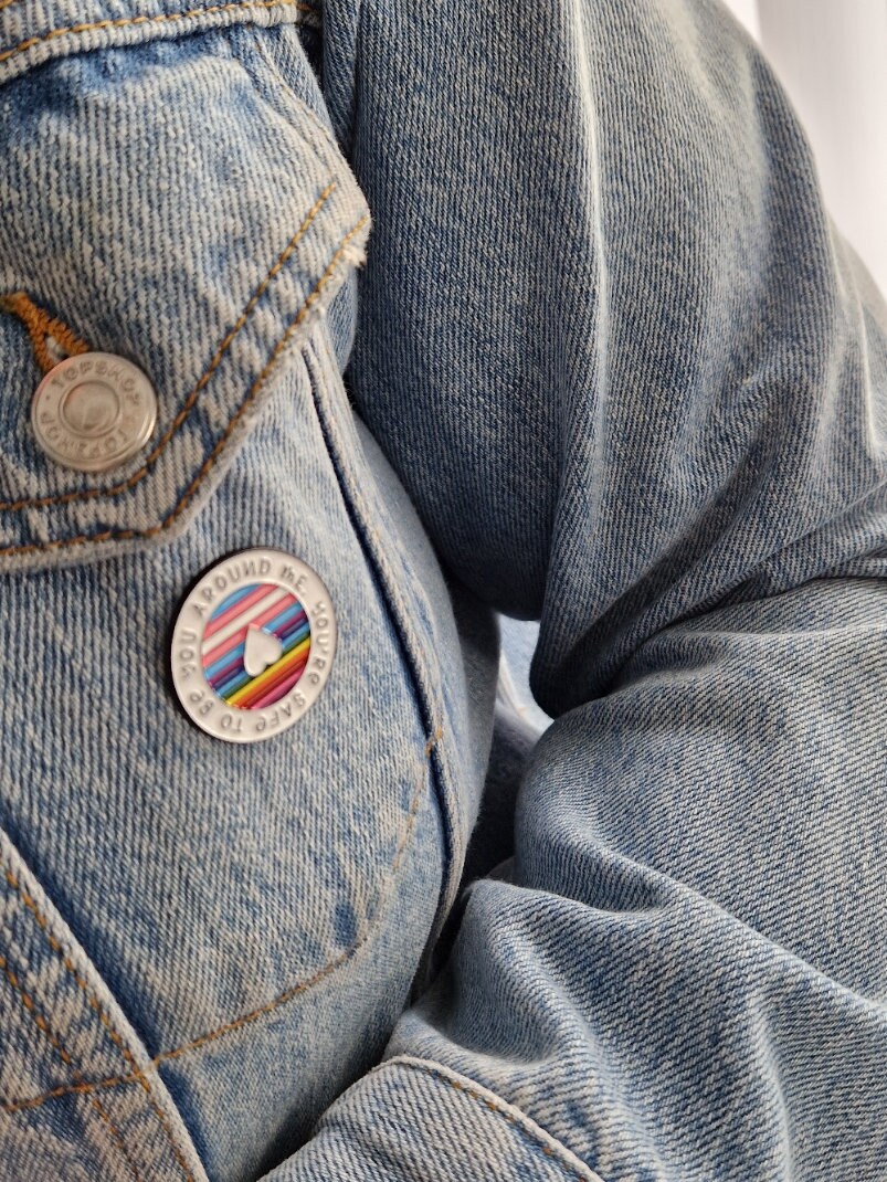 Pride Ally Enamel Circular Pin Badge | LGBTQ+ Multicolour Rainbow | Ally Broach | Gift Idea | Happy Pride | Gay | Lesbian | Trans |