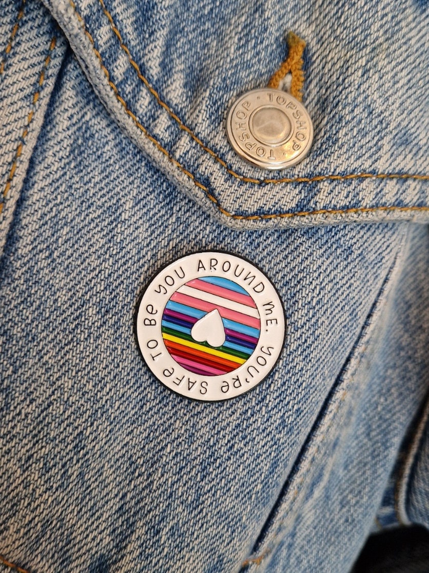 Pride Ally Enamel Circular Pin Badge | LGBTQ+ Multicolour Rainbow | Ally Broach | Gift Idea | Happy Pride | Gay | Lesbian | Trans |