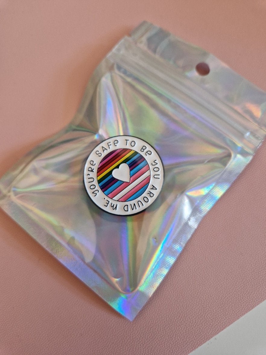 Pride Ally Enamel Circular Pin Badge | LGBTQ+ Multicolour Rainbow | Ally Broach | Gift Idea | Happy Pride | Gay | Lesbian | Trans |