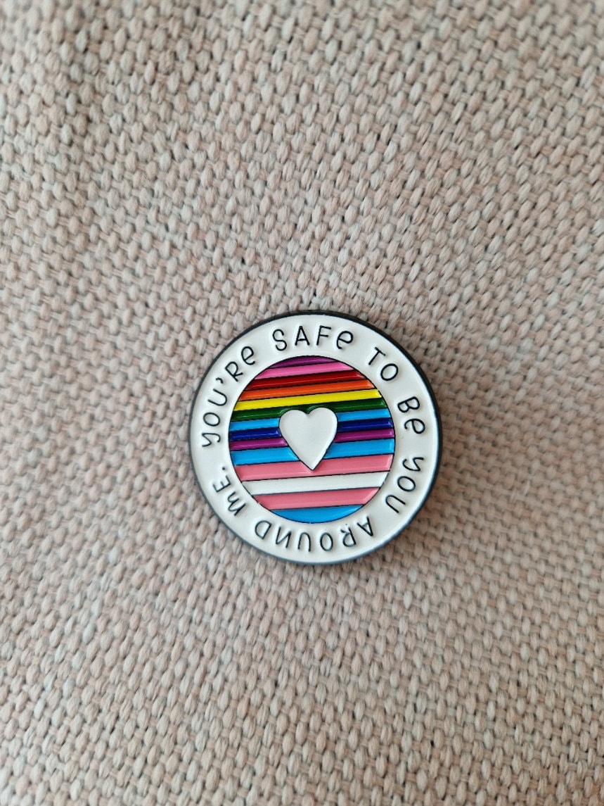 Pride Ally Enamel Circular Pin Badge | LGBTQ+ Multicolour Rainbow | Ally Broach | Gift Idea | Happy Pride | Gay | Lesbian | Trans |