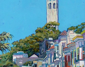 Coit Tower in San Francisco: Glicee Print