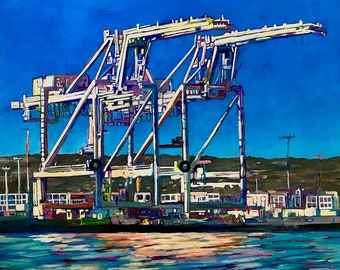 Shipping Cranes in Oakland, CA: Glicee Print