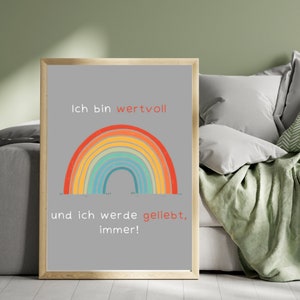 Afirmaciones para niños / archivo pdf / cartel de amor propio / cartel para imprimir / habitación infantil / A4 o A3