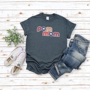 Pom Mom Tee Shirt, for Pomeranian Mothers Day Gift, Dog Lover T-shirt, retro shirt design Colorful