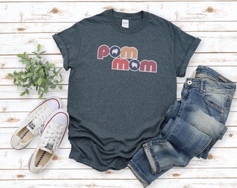 Pom Mom T-Shirt, für Pommern Muttertagsgeschenk, Hundeliebhaber T-Shirt, Retro-Shirt Design Bunt