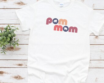 Pom Mom T-Shirt, für Pommern Muttertagsgeschenk, Hundeliebhaber T-Shirt, Retro-Shirt Design Bunt