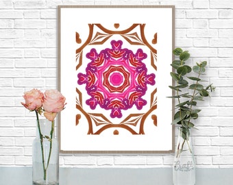 Bali 2 Digital Print • Kaleidoscope Mandala Bright Island Pattern • Instant Download • Home Decor Wall Art • Printable Poster Artwork