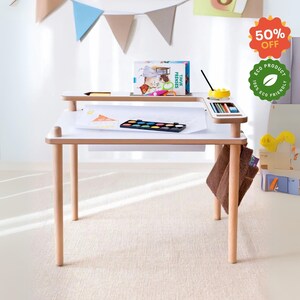 MESA MONTESSORI PARA NIÑOS PEQUEÑOS / Organizador Mesa de actividades de madera para niños, Mesa de madera para niños, Muebles Montessori, Mesa para niños pequeños, Regalo perfecto para niños pequeños
