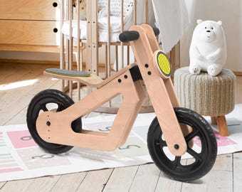 WOODEN BALANCE BIKE for Toddlers, Toddler Walker, Kids Balance Bike, Baby Balance Bike, Balance Bike Ride, Wooden Toddler Bike