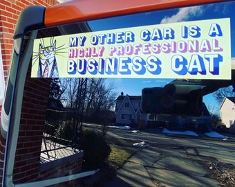 Highly Professional Business Cat Bumper Sticker
