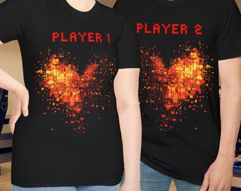 Personalized Matching Couples Tshirt, Valentines Day Outfit Gift,  Outfit Unisex shirt,  Custom couples gift, graphic tee, unisex sweatshirt