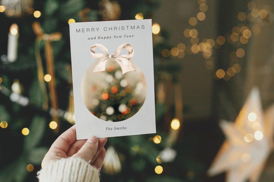 Elegant Ornament Christmas Card: Personalized Holiday Greeting - Etsy