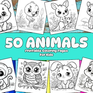 Coloring pages for kids - 50 Cute Animal, Animal Coloring Pages, Animal Printables, Printable Animal Coloring Pages