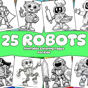 Coloring pages for kids - 25 Unique Robot Designs, Robot Coloring Pages, Robot Printables, Printable Robots Coloring Pages