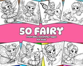 50 Cute Fairy Coloring Pages for Kids – Printable Activity (PDF)