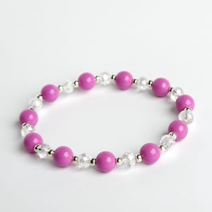 Purple Crystal Bracelet, Beaded Bracelet, Stretchy Bracelet, Friendship Bracelet, Purple Bracelet, Handmade Jewellery, Gift for Her