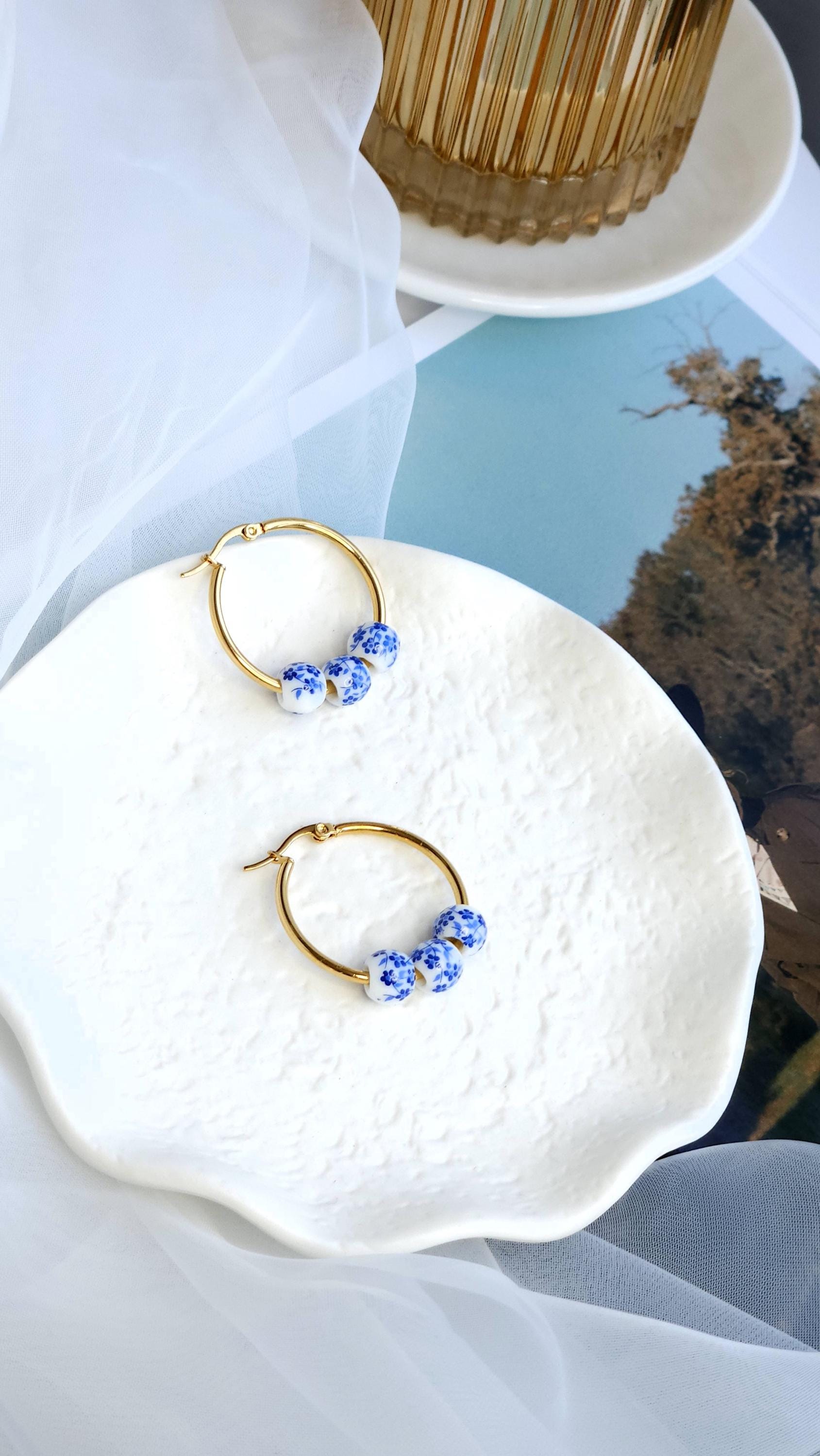 Boucle D'oreille Créole Femme Boucles D'oreilles Créoles En Cristal - Plaqué Or 14 Carats - Bijoux Femme élégants Bijoux Plaqué Or 14 Carats