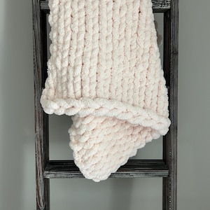 Handmade Chunky Knit Baby Blanket: Chenille Nursery Decor