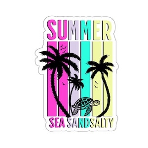 Adesivo salgado de areia do mar de verão, adesivo engraçado de verão para laptop, garrafa de água, balão hidro, telefone, capacete, computador, presente, adesivo de natação