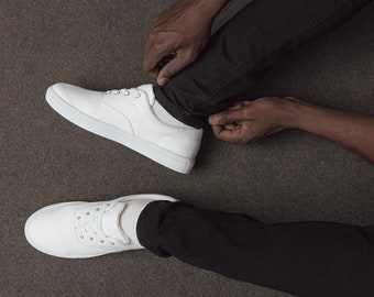 Sneakers, Canvas Low Tops, Mens Shoes, Shoe For Men, Gifts For Him, Unique Trendy Footwear, White Design, Sizes 5 to 13